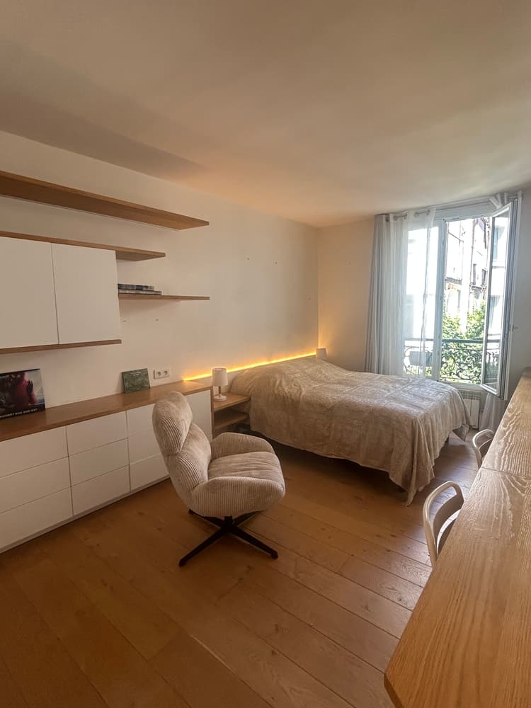 Photo de la location a temps partiel de : Charmant studio tout confort dans passage privé verdoyant à Paris 11e