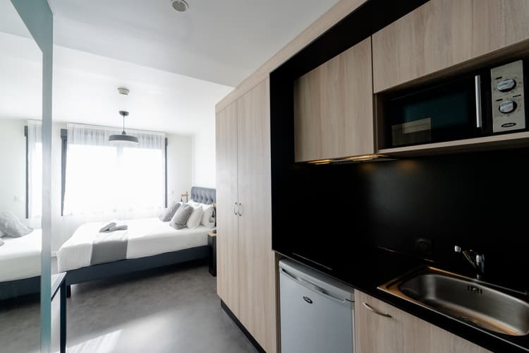 Photo de la location a temps partiel de : Studio moderne & tout équipé – Résidence Whoo Bordeaux Bacalan à Bordeaux