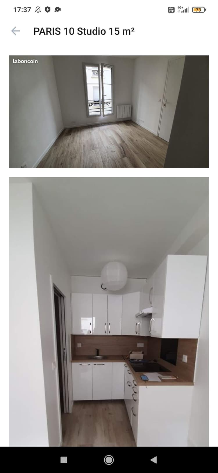 Photo de la location a temps partiel de : Studio rénové et tout équipé au pied de la gare de l'Est et du Nord à Paris