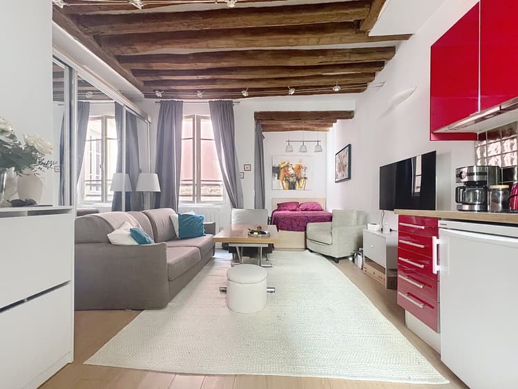 Photo de la location a temps partiel de : Bel appartement tout équipé en plein cœur du Quartier Piéton Montorgueil dans le 2e arrondissement à Paris