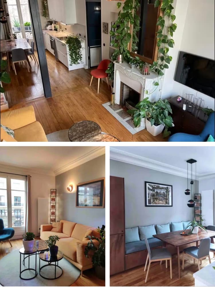Photo de la location a temps partiel de : 55m2 Typique appartement parisien avec balcon à Paris